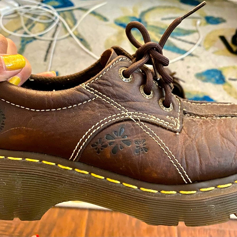 Vintage Dr. Marten boots with floral pattern